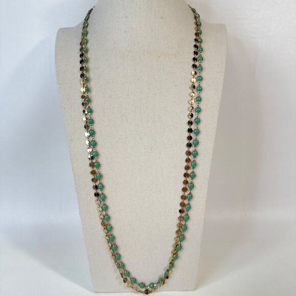 Long Length Enameled Metal Necklace Multi-Strand Adjustable - Picture 1 of 6